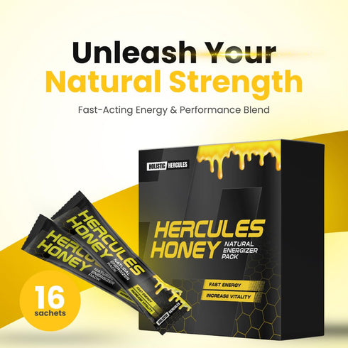 Hercules Honey Herbal & Fruit Infused Honey Blend for Men | With Shilajit, Tongkat Ali, Goat Weed, Saffron & Pine Bark
