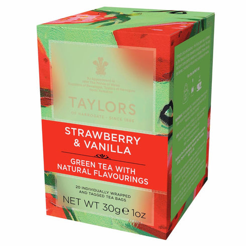 Taylors of Harrogate Strawberry & Vanilla Green Tea, 20 Count, Pack of 1