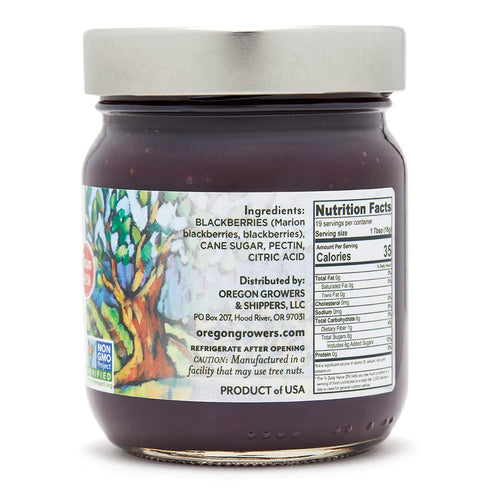 12 Oz (Pack 1) Oregon Growers Marionberry Fruit Spread - Marionberry Jam Made In Oregon, Blackberry Jam, Blackberry