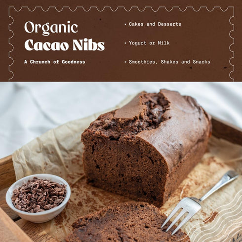 1 lb. NaturaleBio Cacao Nibs Organic Unsweetened, Non-Alkalized and Pure. Sugar-Free Dark Chocolate Chips Substitute.