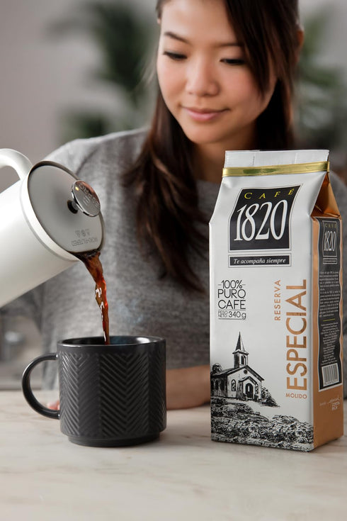 1820 100% 12 oz (2 Pack) Caf Special Reserve, Premium Costa Rican Ground Coffee, Arabica, Medium/Dark Roast, High