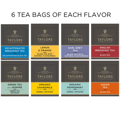 Pack 48 Count (Pack 1), 48 Taylors of Harrogate Assorted Specialty Teas Sampler, Variety Gift Box, Individually Wrapped