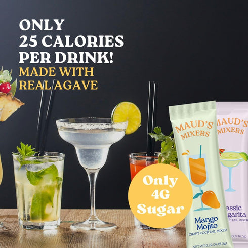 Pack 12 Maud's Mixers Variety Cocktail Mix, ct, Mocktail Non-Alcoholic Drinks - Made with Real Agave - Low Calorie, Low