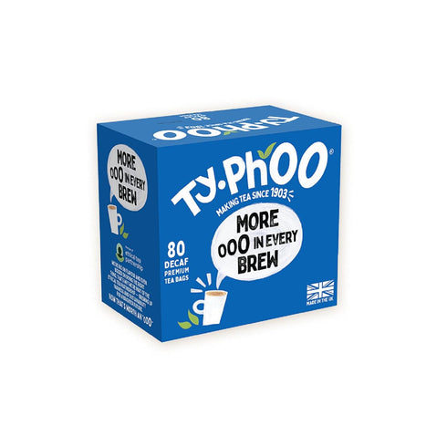 TY.PHOO 80 Pack 3 Typhoo Decaf (More In Every Brew) Premium Teabags