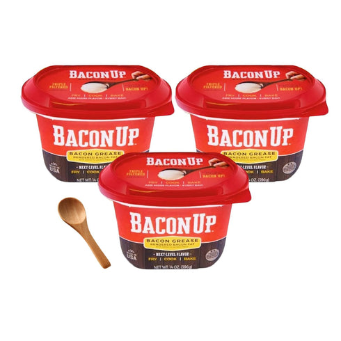 Bacon Up Bacon Grease for Cooking - 14 Ounce (3-pack) with spoon