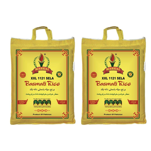 Mashal XXL 1121 Sela Basmati Rice Pack of 2 (10 LB)