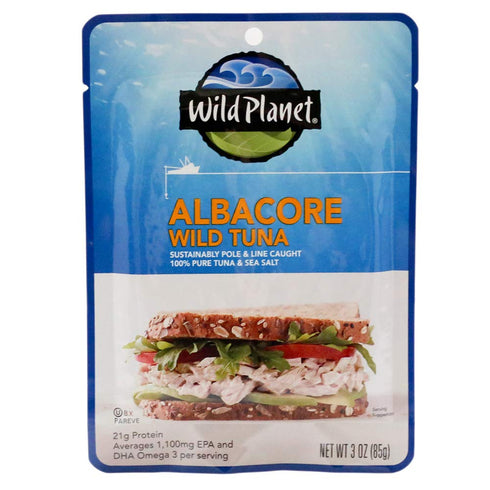 Wild Planet Wild Albacore Tuna, Sea Salt, Sustainably Wild-Caught, 3 Ounce Pouch (Pack of 1)