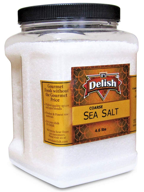 Coarse Grain Real Sea Salt by It's Delish 4.6 lbs Jumbo Reusable