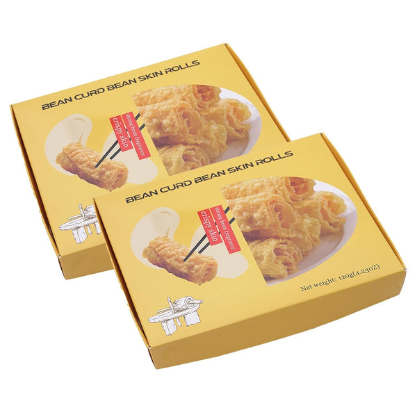TJBXWPY Bean curd skin roll puff tofu fried soybean curd original 8.46oz