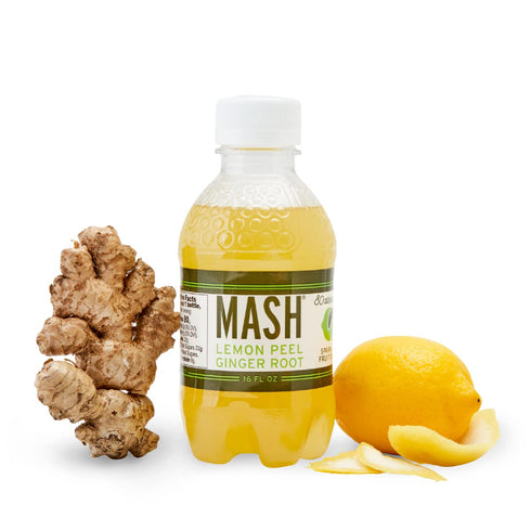 16 Oz, 12 Count Boylan Bottling MASH Great Tasting Lemon Root Ginger Peel Lightly Carbonated Fruit Drink - Low Calorie