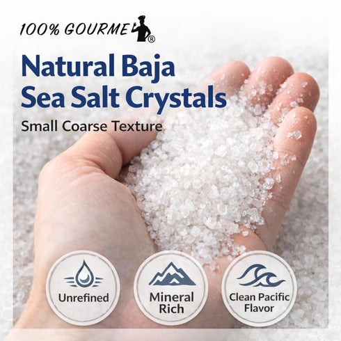 100% (6 oz) Gourmet Baja California Sea Salt Grinder Pacific Ocean Mineral Salt Natural & Unrefined Coarse Sea Salt