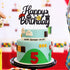 Black Glitter Mario Cake Topper - Happy Birthday Cake Decoration for Video Game Themed Kids Party