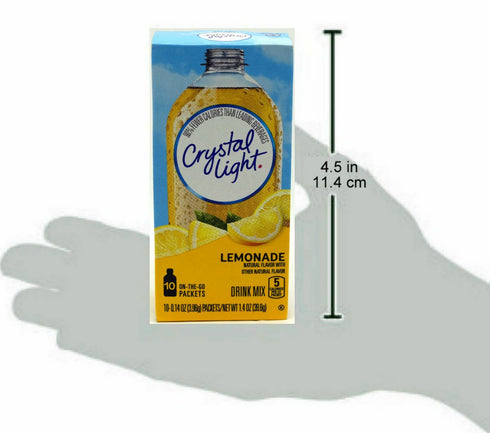 10-Packet (Pack 7) Crystal Light On The Go Natural Lemonade Drink Mix, Box