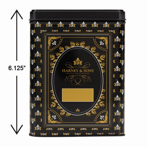 50ct Set Harney & Sons Hot Cinnamon Spice Tea & Black Tea Canister, sachet & Storage Tin