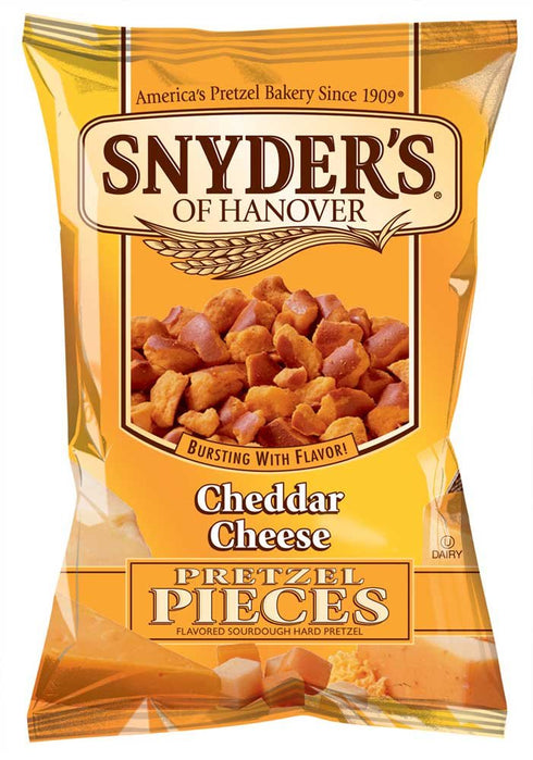 Snyders of Hanover Cheddar Cheese Pretzel Pieces, 8 Ounce -- 6 per