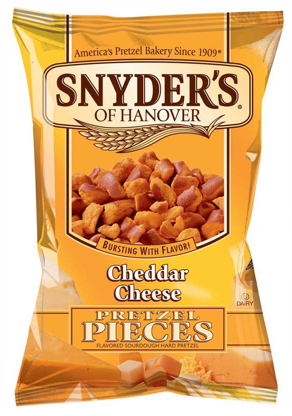 Snyders of Hanover Cheddar Cheese Pretzel Pieces, 8 Ounce -- 6 per