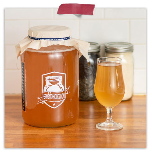 Fermentaholics USDA Certified Organic Kombucha Tea Blend, 4 oz Makes 11 Gallons, Organic Black and Green Tea Blend
