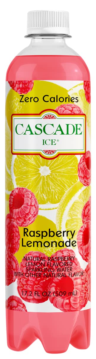 Cascade Ice Zero Cal Sparkling Water, Raspberry Lemonade, 17.2 Fluid Ounce (Pack of 12)
