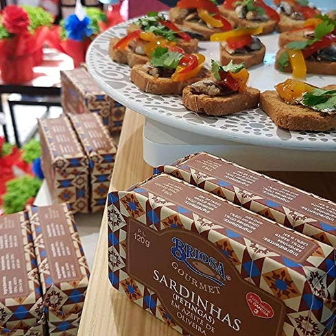 Briosa Gourmet packaged Omega-3 5 120 Sardines in Olive oil - Tinned and by Hand - Rich in - tins x g | Portugal