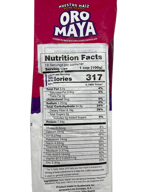 ORO MAYA 4 lb Authentic Corn Flour for Arepas, Empanadas & Tortillas Harina de Maiz Pre Cooked Yellow Cornmeal