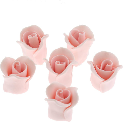 18 Count Global Sugar Art Rose Sugar Flowers, Pink Unwired, Very Small, by Chef Alan Tetreault