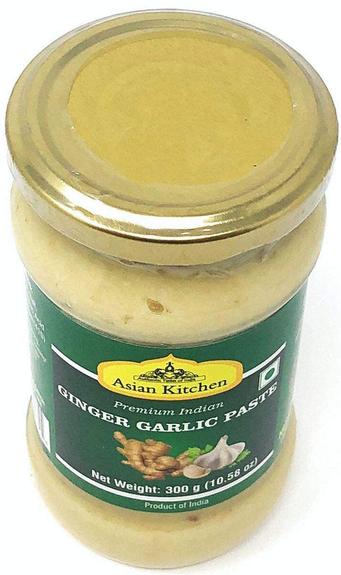 10.5oz (300g) Asian Kitchen Ginger Garlic Cooking Paste Glass Jar ~ Vegan | Gluten Free | NON-GMO | No Colors | Indian