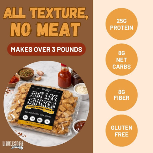 100% #1 100% (3 Pack) Textured Vegetable Protein, Vegan Meat Substitute, Hexane Free, Made with Graded Yellow Soybeans