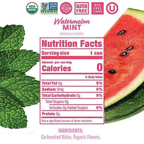 8 Pack, 12 Nixie Organic Watermelon Mint Sparkling Water FZ