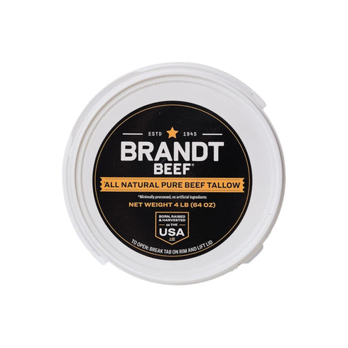 100% 64 oz (4 lb) Brandt Beef Tallow Pure Beef Tallow for Cooking | Tub Beef Tallow for Deep Frying | High Smoke Point