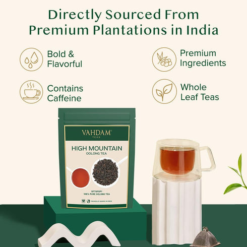 (50+ 3.53oz) VAHDAM, High Mountain Oolong Tea Leaves From Himalayas Cups, Strong & Robust Oolong Tea | High Elevation