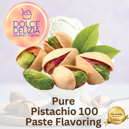 (500g, 1.1 lbs) Reduced Pistachio Paste Flavoring for Gelato, Rolled Ice Cream, and Ice Cream. Made with Natural