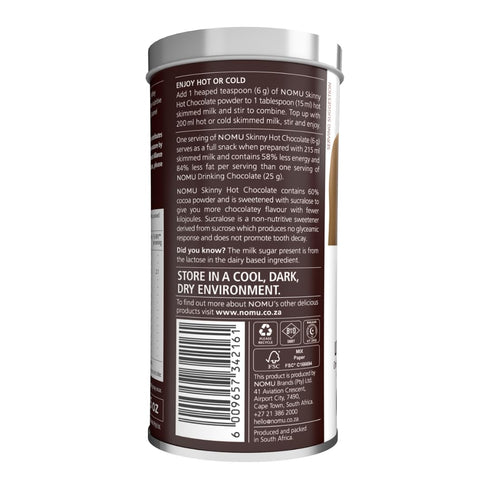NOMU Hot Chocolate, 60% Cocoa, 33 Servings, No Sugar Added, 20 Calories, Keto-Friendly, High Protein