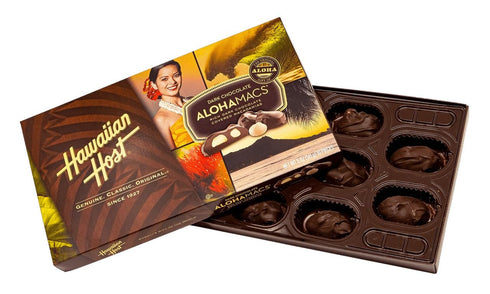Hawaiian Host (1 Alohamacs Dark Chocolate Covered Macadamia Nuts Box)