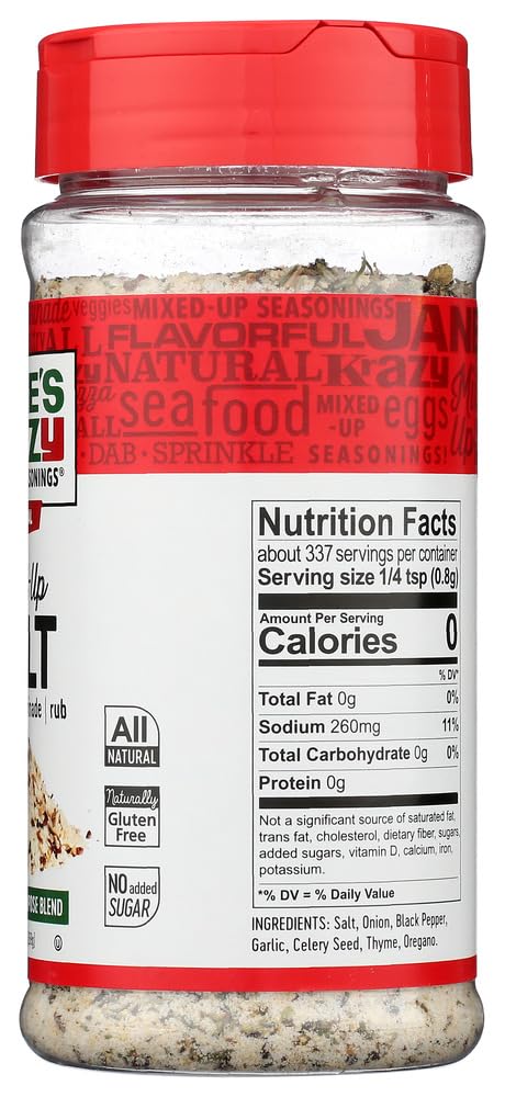Jane S 9.5 oz PACK 8 Jane's Krazy Mixed-Up Original Salt Blend