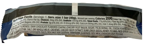 1.41 oz 5g (10pk) Nut Bars With Cocoa Drizzle & Sea Salt Almonds Cashews Pecans Each Protein