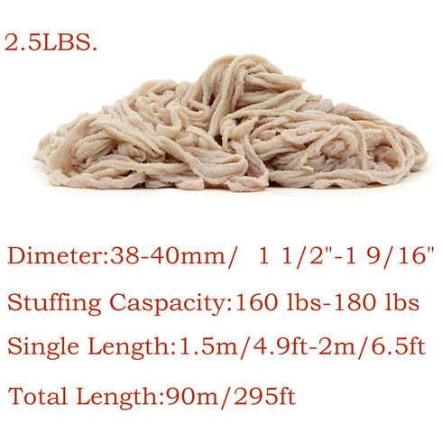 2.5-Pound 100% Natural Hog Casings for Sausage Making, - collagen