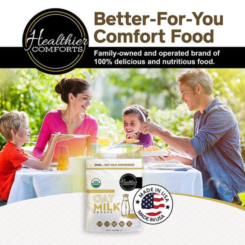 7oz Oat Milk Powder - Natural and Plant Based Milk with a Clean Formula - Gluten-Free, Vegan, USDA Organic Certified