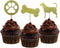 Morndew 24 PCS Gold Glitter Dog Palm and Bone Cupcake Toppers for Baby Shower, Birthday Party & Wedding Decorations