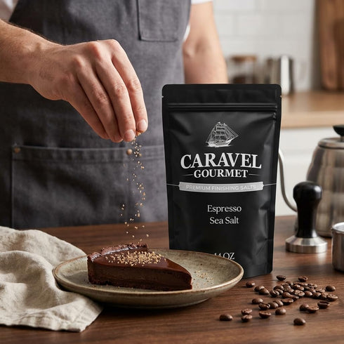 14 oz Espresso Infused Sea Salt with Bold and Rich Flavor Premium Infused Salt that Bring Earthy Flavor Espresso Gift