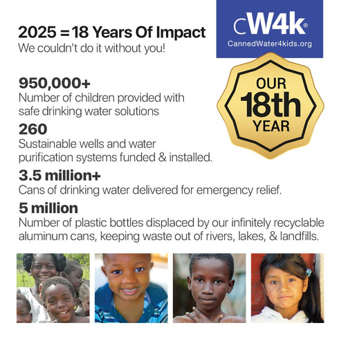 CannedWater4Kids (CW4K) CW4K 12-oz (1 24 Purified Canned Water in Aluminum Cans. BPA-free. Eco-friendly. Case, cans)