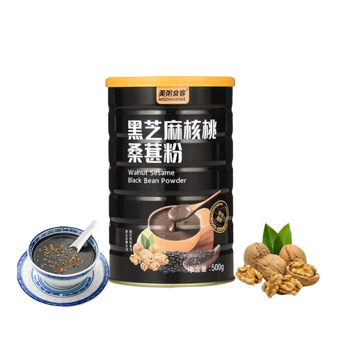 SXRFYFCL Black sesame walnut mulberry powder, grain Congee, black sesame walnut soup, instant