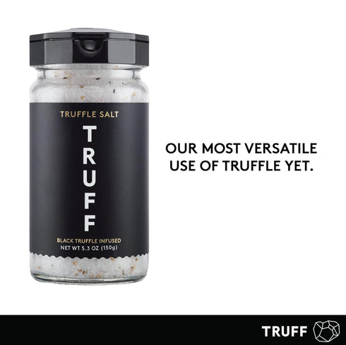 TRUFF Black Truffle Salt, Fine & Coarse Sea Salt, Dried Black Summer Truffles, Specialty Seasoning for Steaks & Popcorn