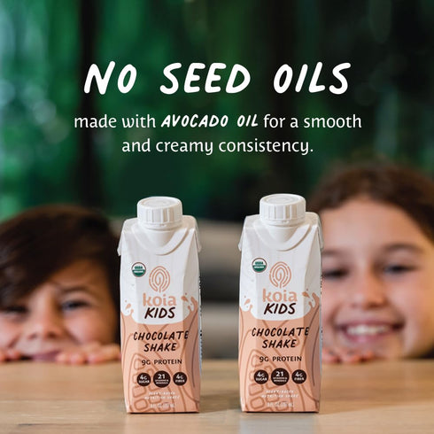 9g 4g 4g 21 8 Oz (Pack 12) Koia Kids Plant Based Protein Shake, Chocolate, Ready to Drink, Protein, Low Sugar, Fiber