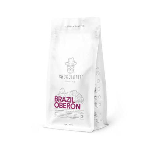CHOCOLATTE ESPRESSO BAR Chocolatte, Brazil Oberon Artisan Coffee Medium Light Roast 2/5, Small Batch Cerrado