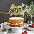 Happy Birthday Cake Topper, Birthday Party Decoration Supplies, Photo Booth Props (Gold)