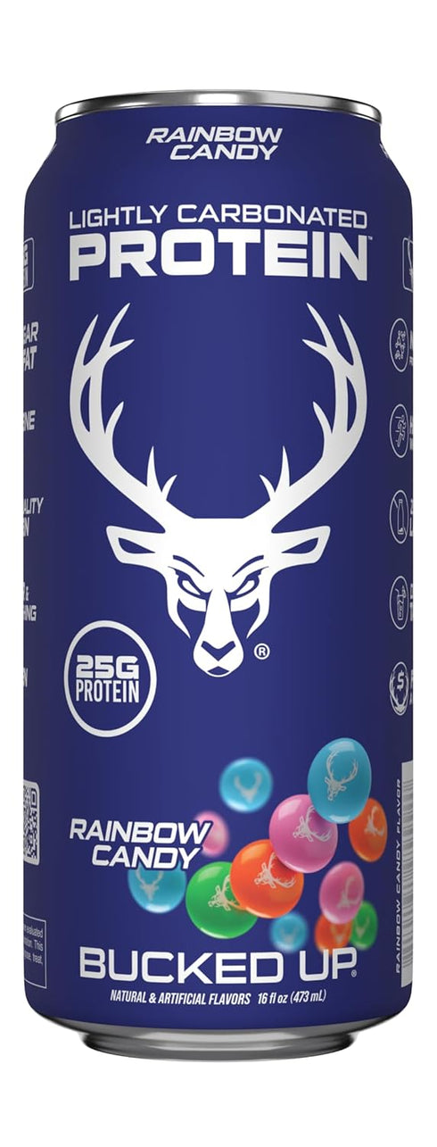 25g 12 Pack, 16 oz Bucked Up Lightly Carbonated Protein Soda | Whey Isolate - Zero Sugar, Low Calorie, Caffeine Free