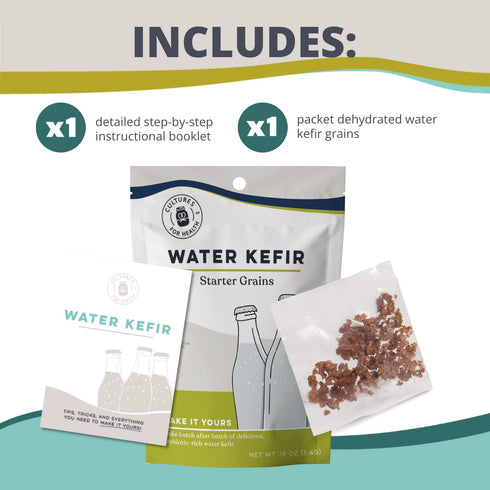 Cultures for Health Water Kefir Grains | DIY Fermented Probiotic Drink Powder for Stronger Gut Health | Heirloom