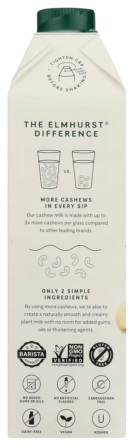 32 ELMHURST Unsweetened Cashew Milk, FZ