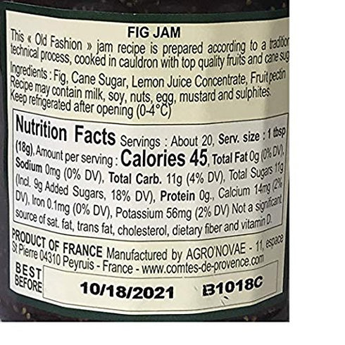 Les Comtes de Provence 13.05 Oz) Imported From Provence France Old Fashion Jams and Preserves (Fig Jam