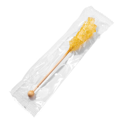 18 (Pack 2) Candy Envy - Gold Caf Sugar Sticks Mini Rock Candy - Individually Wrapped Gold Treats - Original Sugar